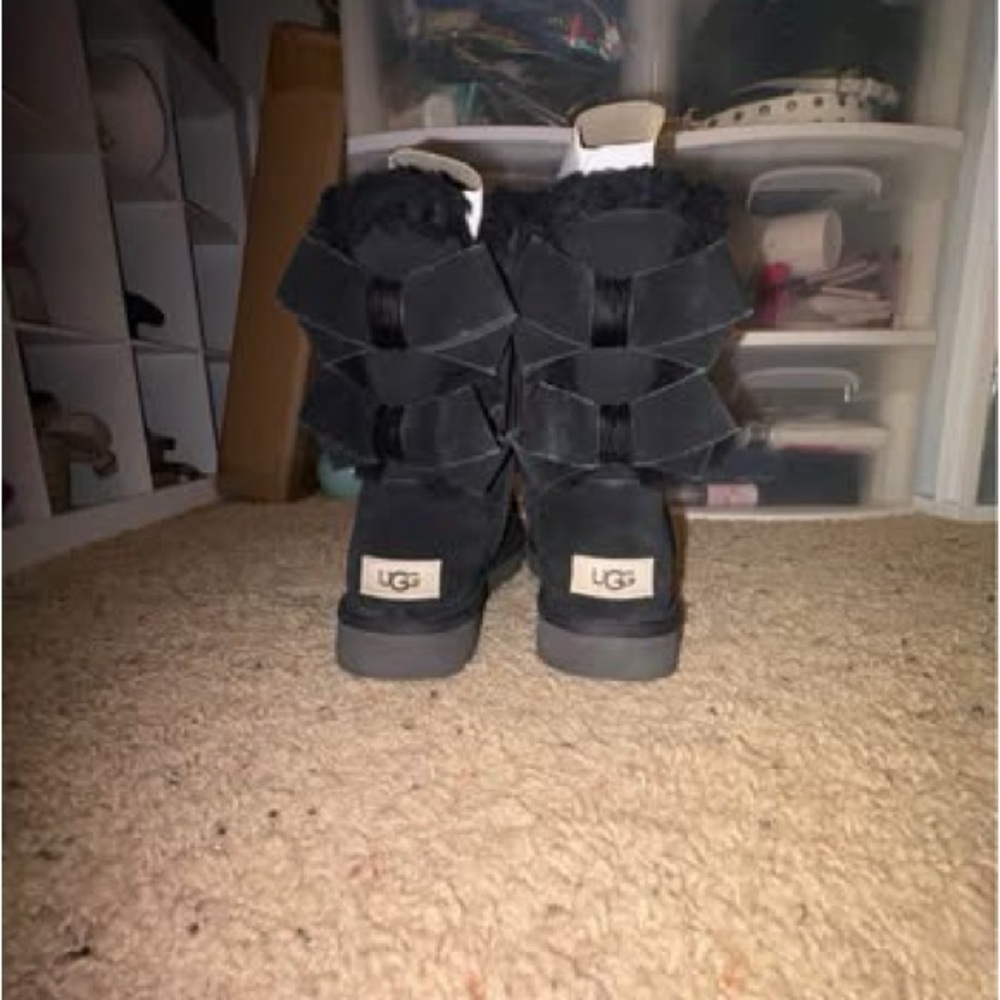 UGG Black Boots with Bows